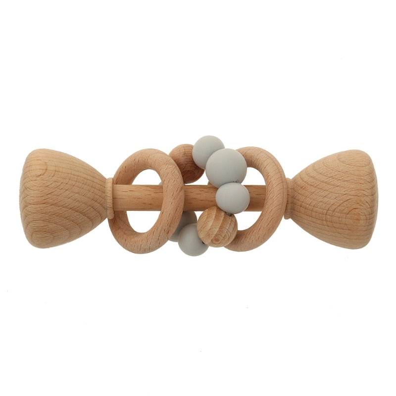 Shake, Rattle, and Roll wooden baby rattle