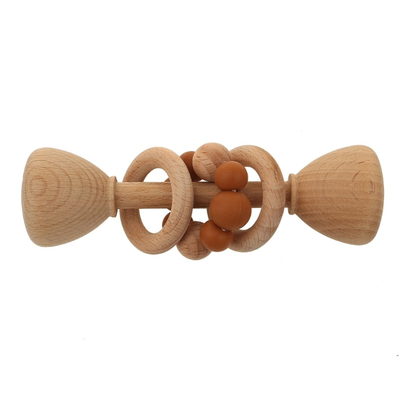 Shake, Rattle, and Roll wooden baby rattle