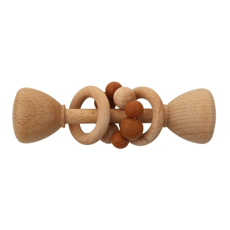 Shake, Rattle, and Roll wooden baby rattle