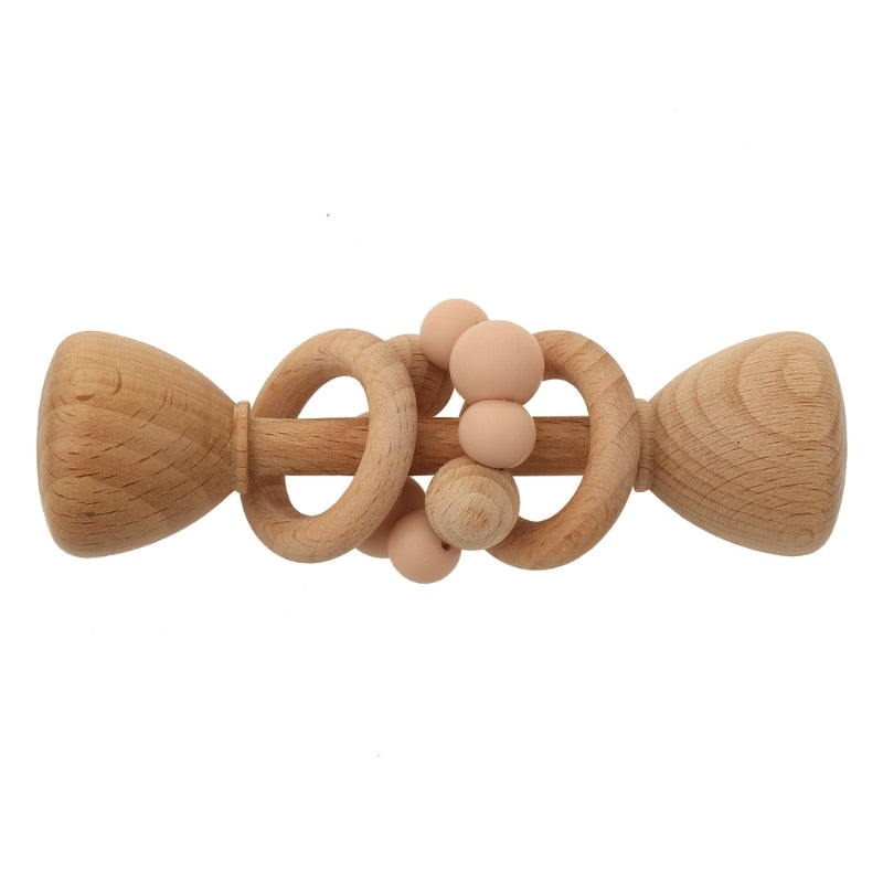 Shake, Rattle, and Roll wooden baby rattle