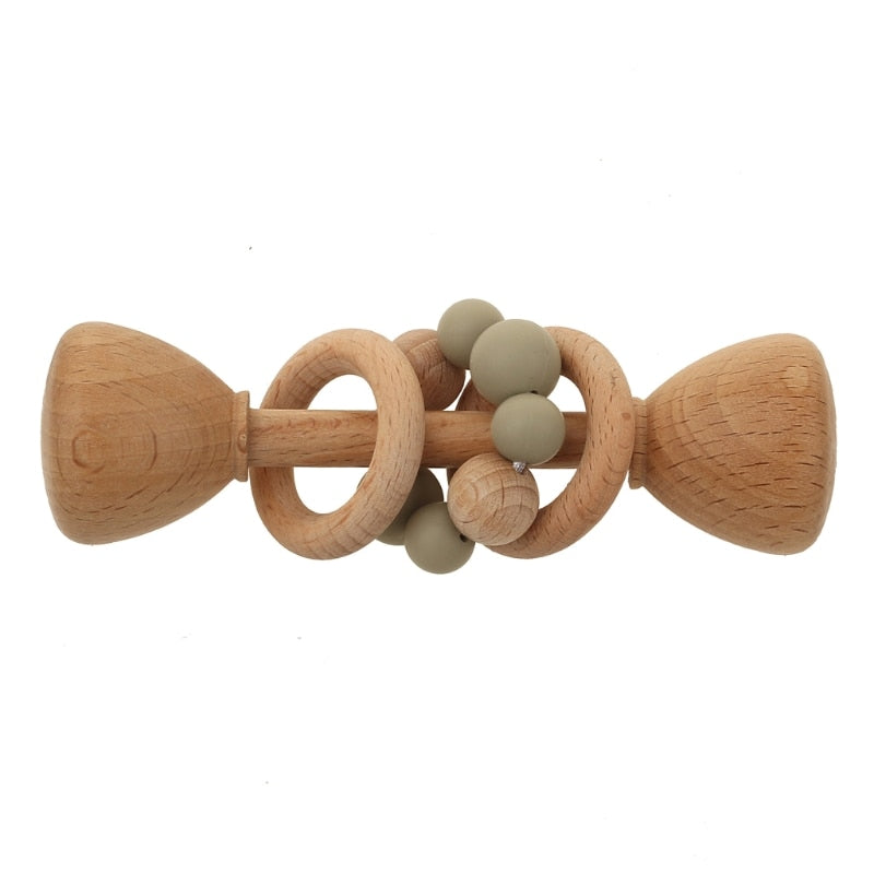 Shake, Rattle, and Roll wooden baby rattle