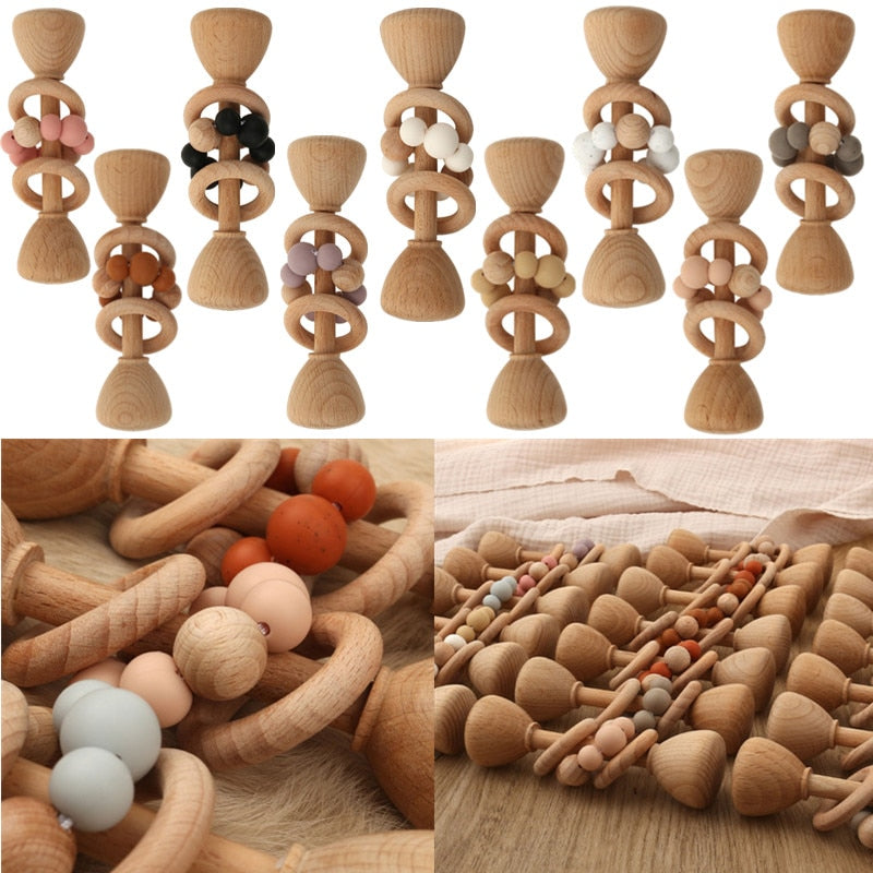 Shake, Rattle, and Roll wooden baby rattle