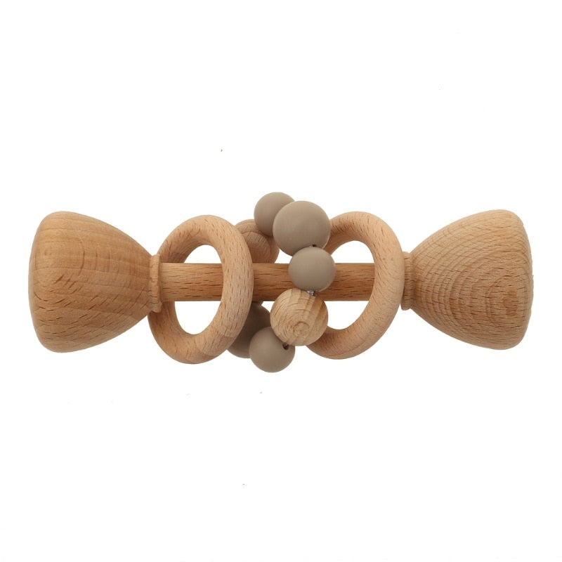 Shake, Rattle, and Roll wooden baby rattle