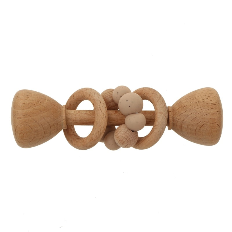 Shake, Rattle, and Roll wooden baby rattle