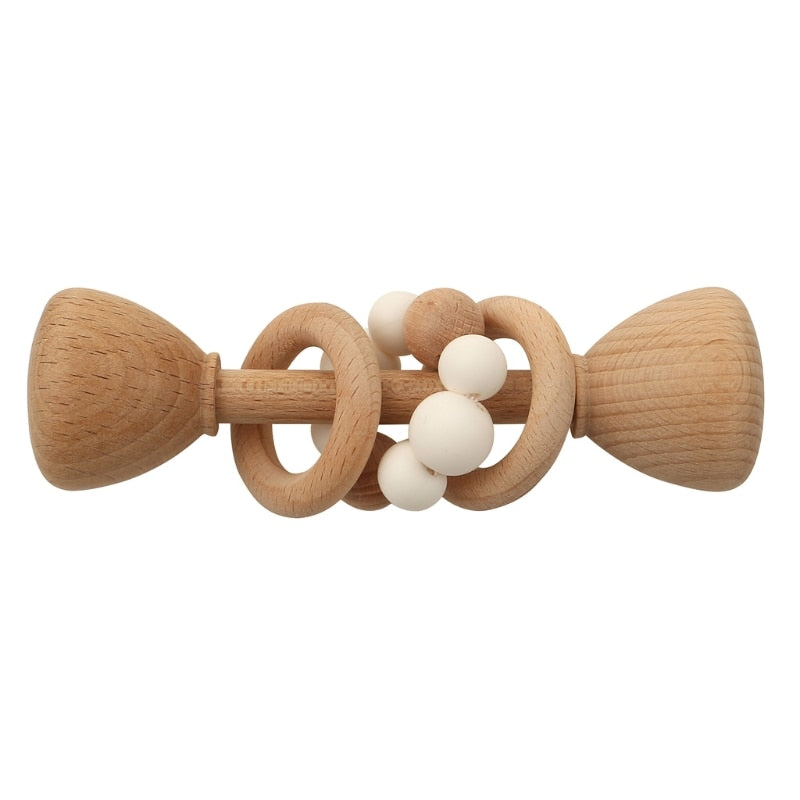 Shake, Rattle, and Roll wooden baby rattle