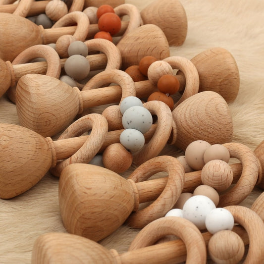 Shake, Rattle, and Roll wooden baby rattle