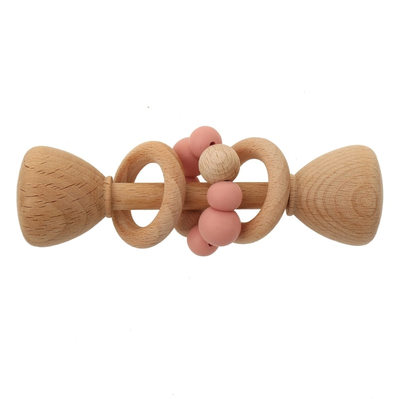 Shake, Rattle, and Roll wooden baby rattle