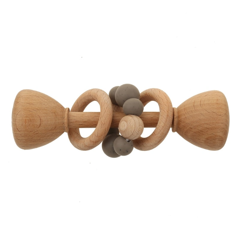 Shake, Rattle, and Roll wooden baby rattle