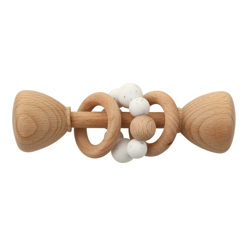 Shake, Rattle, and Roll wooden baby rattle